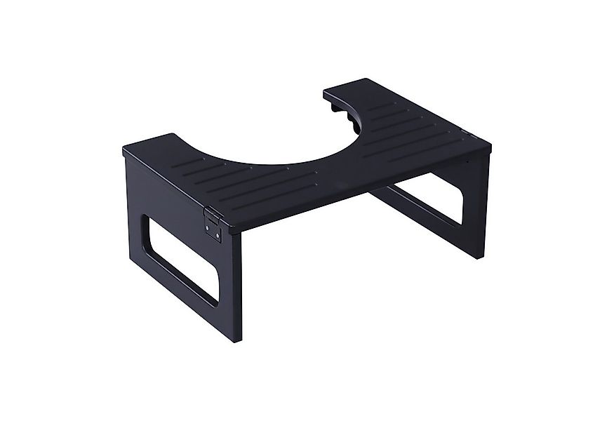 relaxdays Badhocker Klappbarer Toilettenhocker aus Bambus, schwarz günstig online kaufen