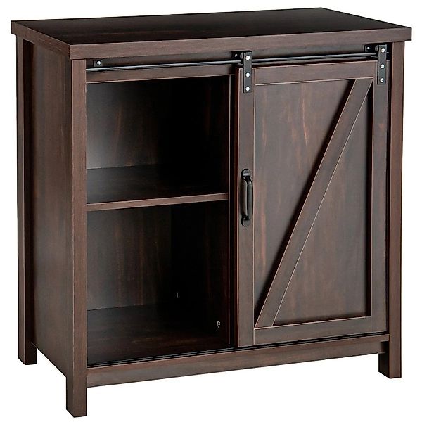 Costway Sideboard Küchenschrank mit Schiebetüren Braun 80 x 40 x 82 cm günstig online kaufen