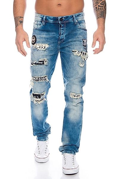 Cipo & Baxx Slim-fit-Jeans Herren Destroyed Jeans Hose inklusive Schlüsselb günstig online kaufen