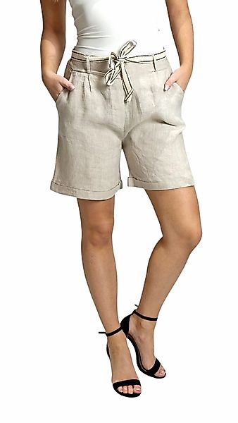 Mississhop Leinenhose Bermuda 100% Leinen Shorts günstig online kaufen