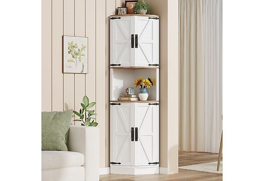 Flieks Eckschrank Hochschrank mit 5 Fächern und 4 Türen (Höhe 180 cm, 1-St) günstig online kaufen