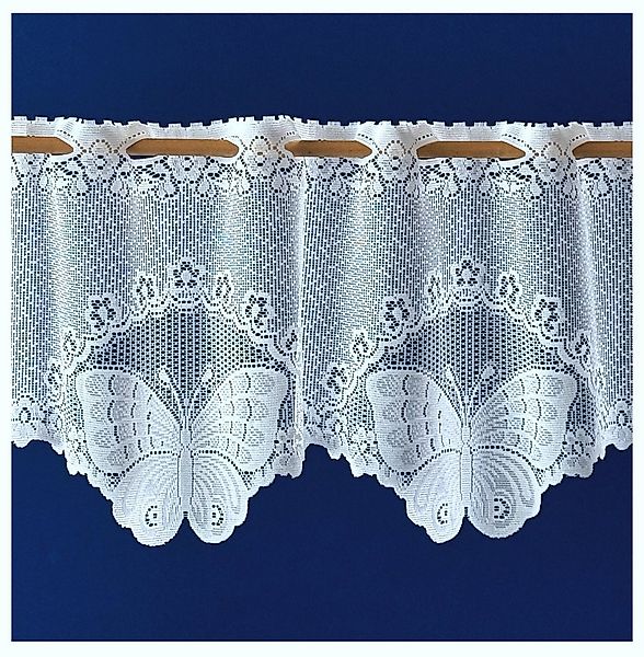 heimtexland Scheibengardine Jacquard Gardine weiß Schmetterling Fensterdeko günstig online kaufen