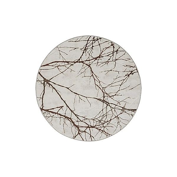 Floornovo Kurzflor Teppich Nr. 130 Rund Blattmuster Durchmesser 200 cm günstig online kaufen