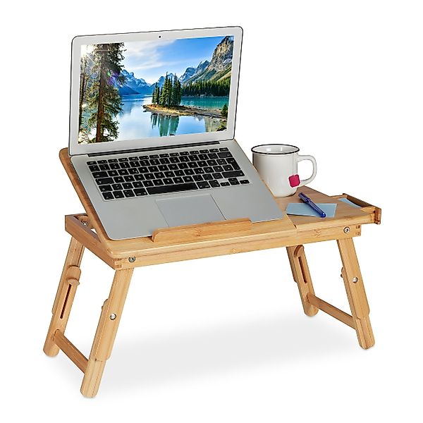 relaxdays Laptoptisch Klappbarer Laptoptisch aus Bambus günstig online kaufen