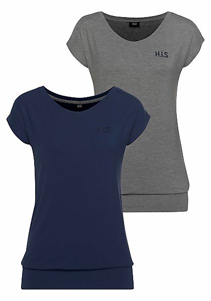 H.I.S T-Shirt "aus Viskose", (2er-Pack), Kurzarm, figurumspielende Passform günstig online kaufen