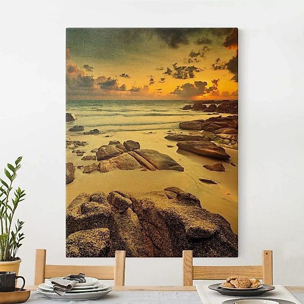 Leinwandbild Gold Strand Sonnenaufgang in Thailand günstig online kaufen