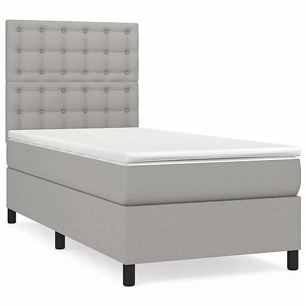 vidaXL Bett Boxspringbett mit Matratze Hellgrau günstig online kaufen