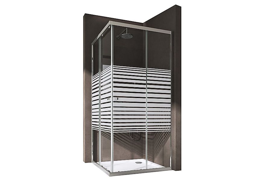 doporro Eckdusche Duschkabine Duschabtrennung Schiebetür 6mm ESG-Glas Nano günstig online kaufen