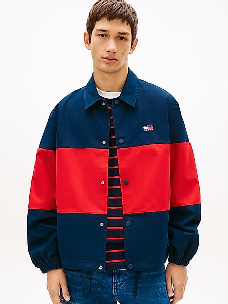 Tommy Jeans Hemdjacke "TJM COLORBLOCK" ohne Kapuze Regular fit mit Hemdkrag günstig online kaufen