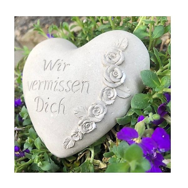 Radami Gartenfigur Grabherz "Wir vermissen Dich" günstig online kaufen