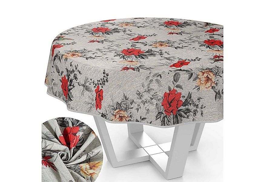 ANRO Tischdecke aus Stoff mit Blumen Pflanzen wasserabweisend Tischtuch Tis günstig online kaufen