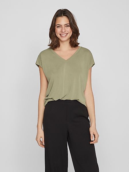 Vila T-Shirt T-Shirt Basic V-Neck Oberteil günstig online kaufen