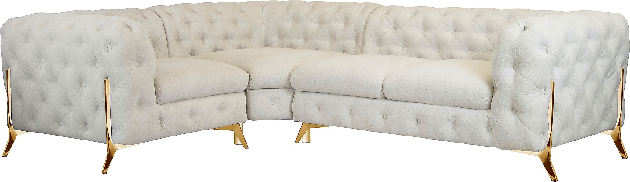Home affaire Chesterfield-Sofa »Amaury L-Form« moderne Chersterfield-Optik, günstig online kaufen