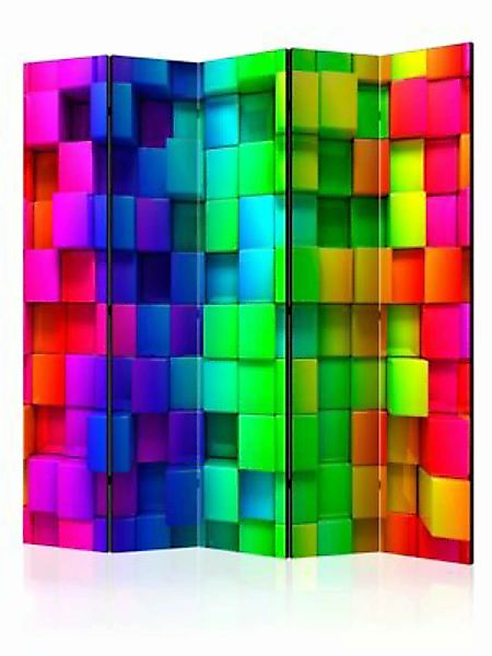 artgeist Paravent Colourful Cubes II [Room Dividers] mehrfarbig Gr. 225 x 1 günstig online kaufen