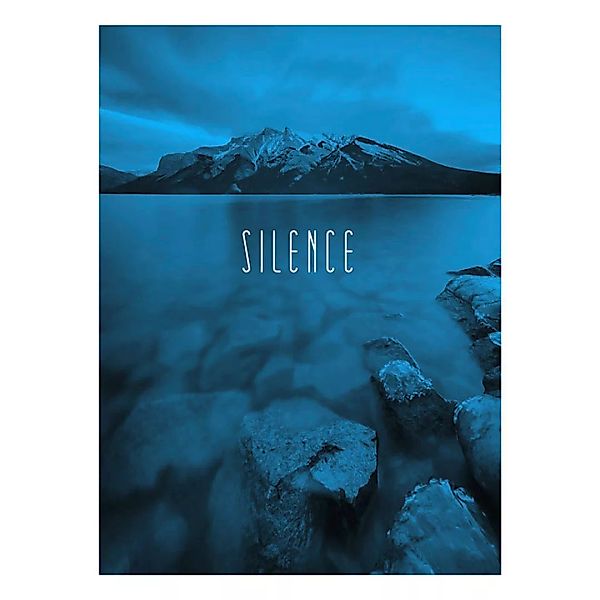 Komar Wandbild Word Lake Silence Blue Natur B/L: ca. 30x40 cm günstig online kaufen