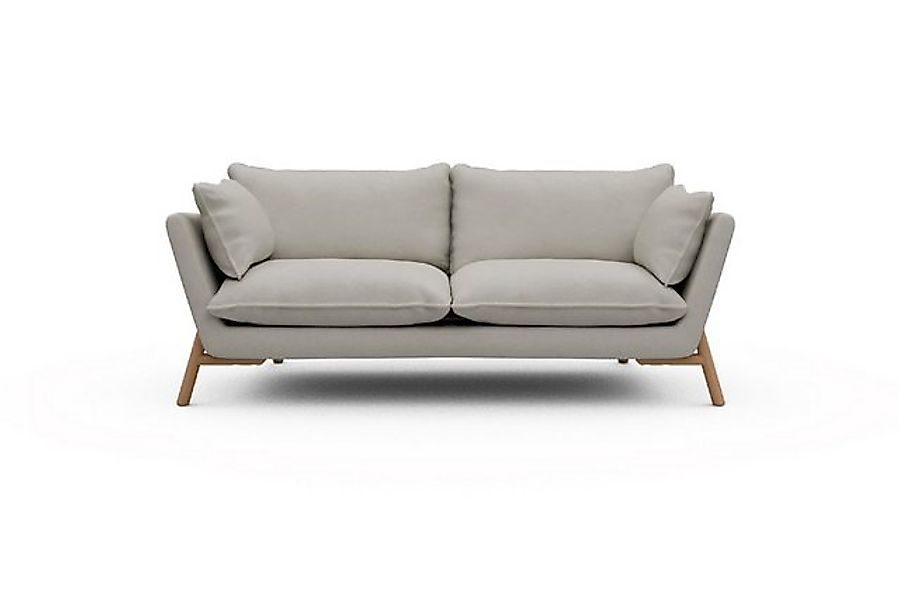 moebelfaktor Sofa Emil PREMIUM 2-Sitzer Beinfarbe Eiche Natur, schräg geste günstig online kaufen