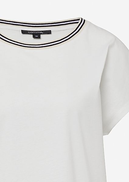 Comma Shirttop Baumwoll-T-Shirt mit überschnittenen Schultern günstig online kaufen