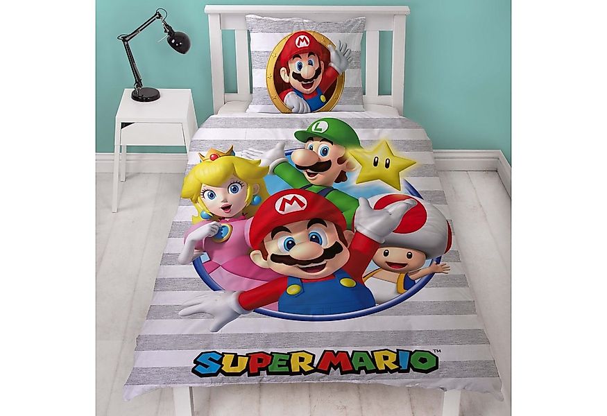 Familando Kinderbettwäsche Nintendo Super Mario "Porträt" 135x200 + 80x80 c günstig online kaufen