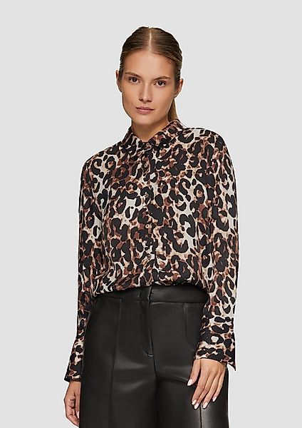 s.Oliver Langarmbluse Bluse Strukturierte Hemdbluse mit Leo-Print günstig online kaufen
