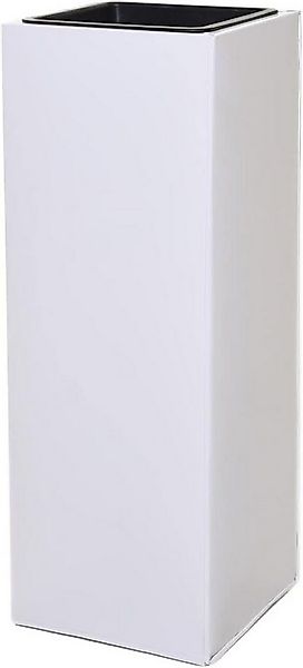 VIVANNO Pflanzkübel Zink BLOCK Säule - Weiß Matt (1 St), 24x24x65 cm günstig online kaufen