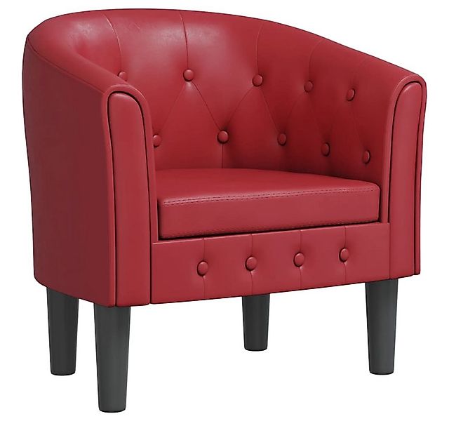 vidaXL Sessel Clubsessel Weinrot Kunstleder (1-St) günstig online kaufen