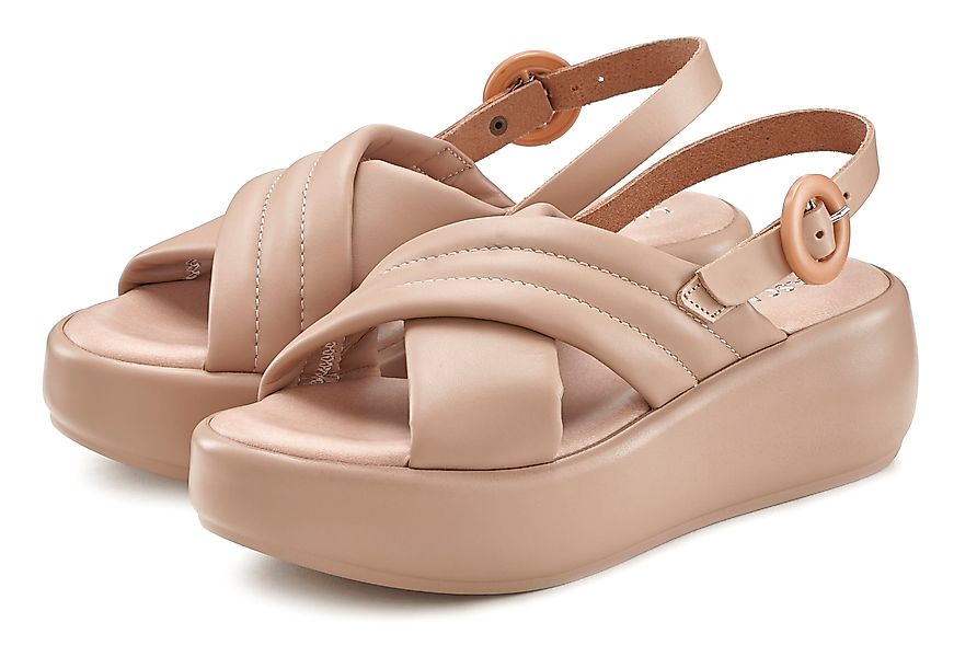 LASCANA Sommerschuh Plateausandale Sandalette aus Leder günstig online kaufen