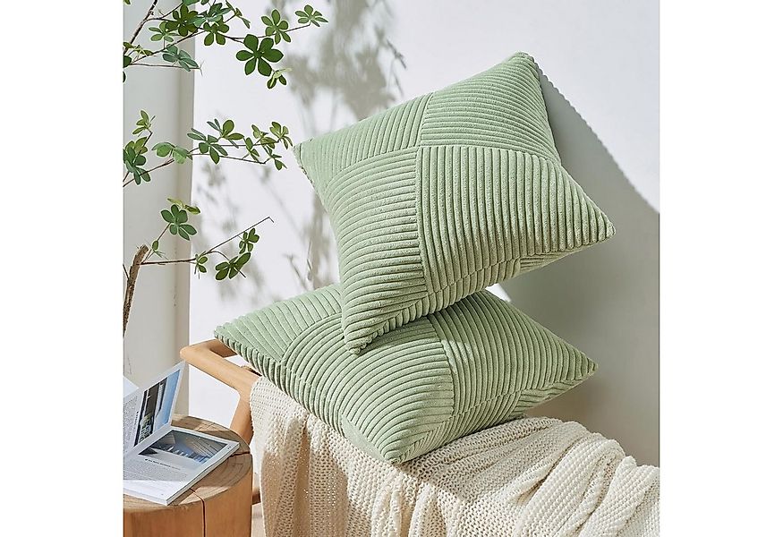 Topfinel Kissenbezüge Kordsamt 2er Set-Windmühle Streifen Muster-Sofakissen günstig online kaufen