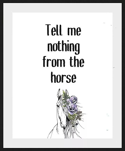 queence Bild "Tell me nothing from the horse", Schriftzug, (1 St.) günstig online kaufen