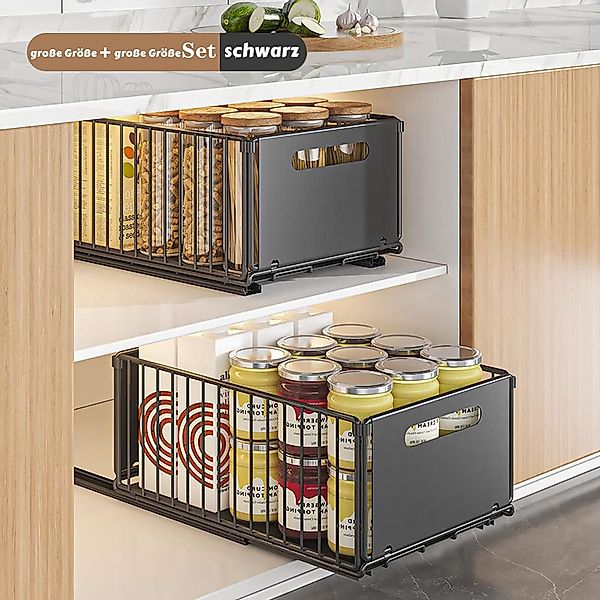 GarveeMore Küchenorganizer-Set Teleskopschublade, Faltbare Ausziehbarer Sch günstig online kaufen