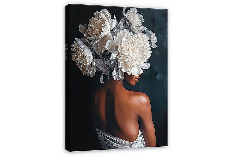 Wallarena Leinwandbild Frau Blumen Abstrakt Modern Wandbilder Wand Deko XXL günstig online kaufen
