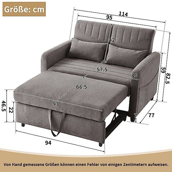 Fanttik Schlafsofa 2-in-1 Sofa,Zweisitzer-Klappsofa,Klapp-Sofa-Bett,Sofa mi günstig online kaufen