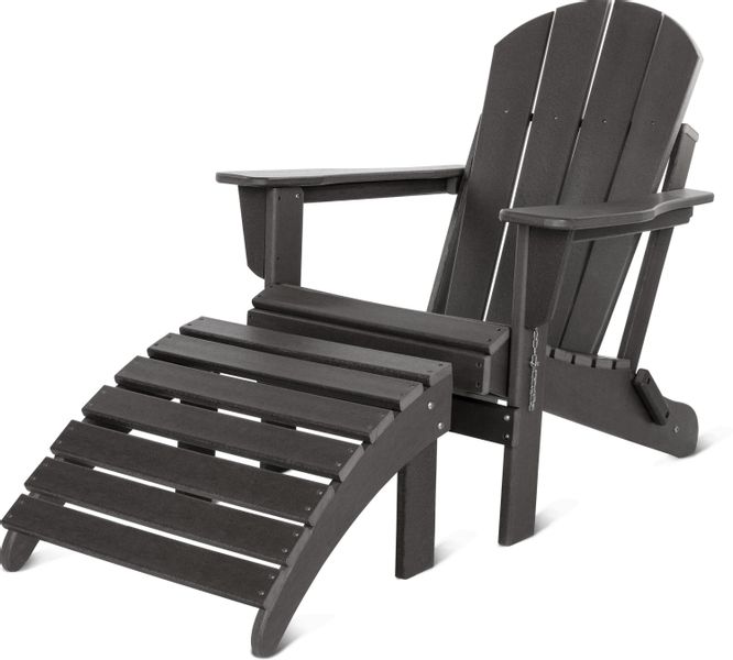 Aspero Gartenstuhl Gartenstuhl Adirondack mit Fußstütze, günstig online kaufen