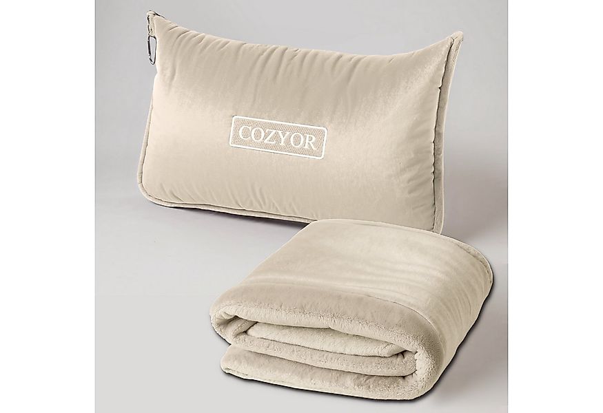 Cozyor Reisekissen und Reisedecke 2 in 1, Reiseset kuschelig weich + Rucksa günstig online kaufen