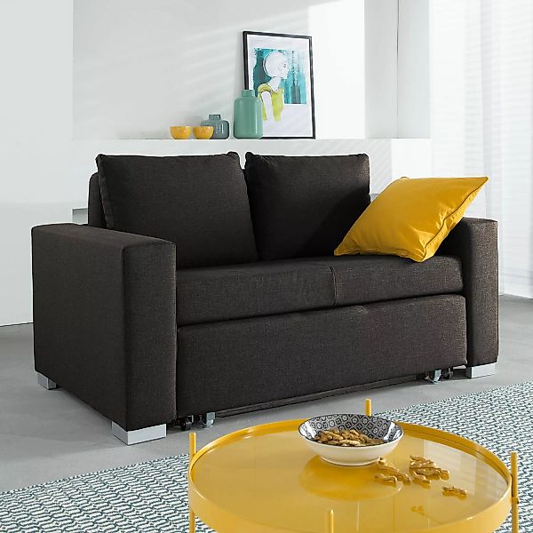 home24 mooved Schlafsofa Latina 2-Sitzer Taupe Webstoff 190x90x90 cm (BxHxT günstig online kaufen