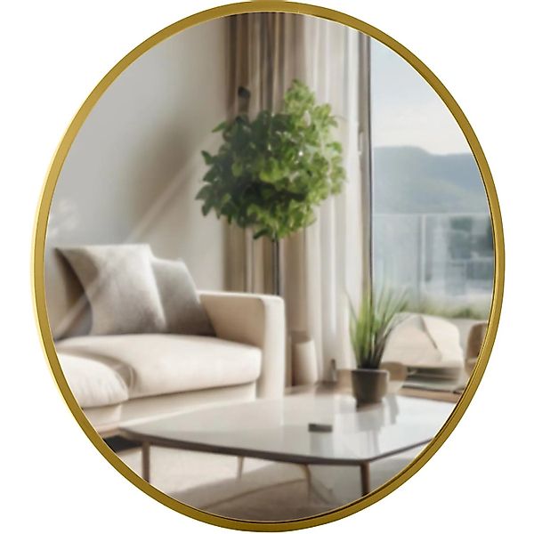 DELUKE Wandspiegel GDANSK Metall Gold Glanz 45x3x45cm Runder Spiegel Wand H günstig online kaufen