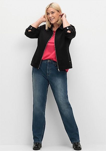 Sheego Allwetterjacke Kurzjacke Langarm aus Bengalin, in taillierter Form günstig online kaufen