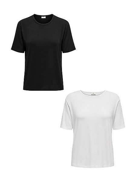 JACQUELINE de YONG T-Shirt 2er-Set Weich Regular Fit Rundhals (2-tlg) JDYMI günstig online kaufen