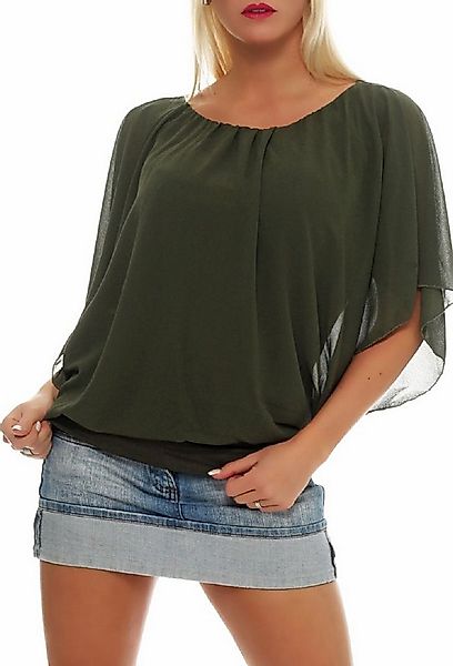 malito more than fashion Chiffonbluse malito Damen Bluse im Fledermaus Look günstig online kaufen