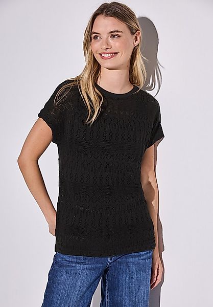 STREET ONE Kurzarmpullover mit filigranem Muster günstig online kaufen