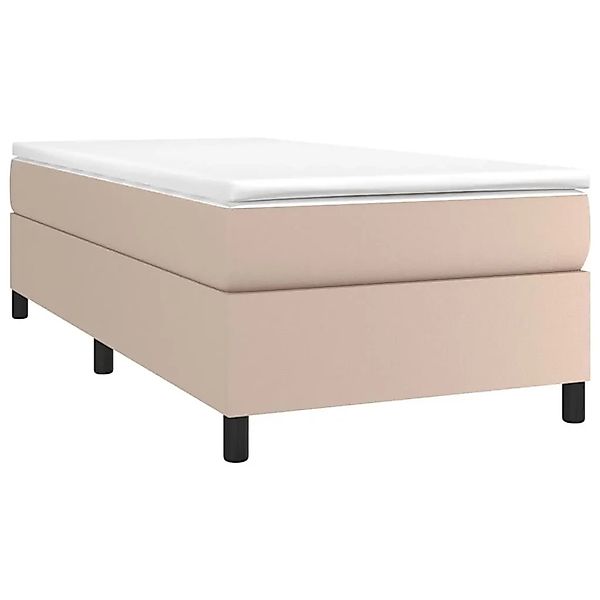vidaXL Boxspringbett mit Matratze Cappuccino-Braun 80x200cm Kunstleder 3144 günstig online kaufen
