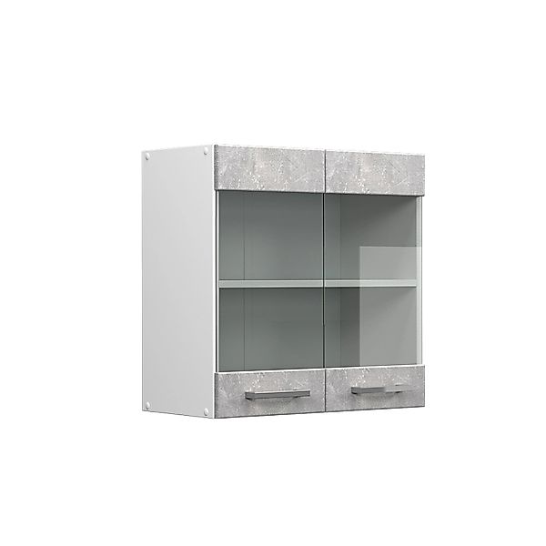 Vicco Glashängeschrank R-Line, Beton/Weiß, 60 cm günstig online kaufen