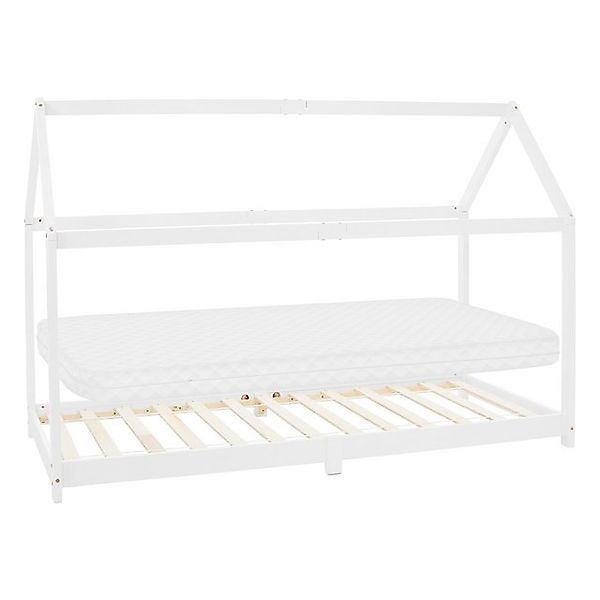 ML-Design Kinderbett 90x200 cm Weiß mit Matratze H10 cm Lattenrost günstig online kaufen