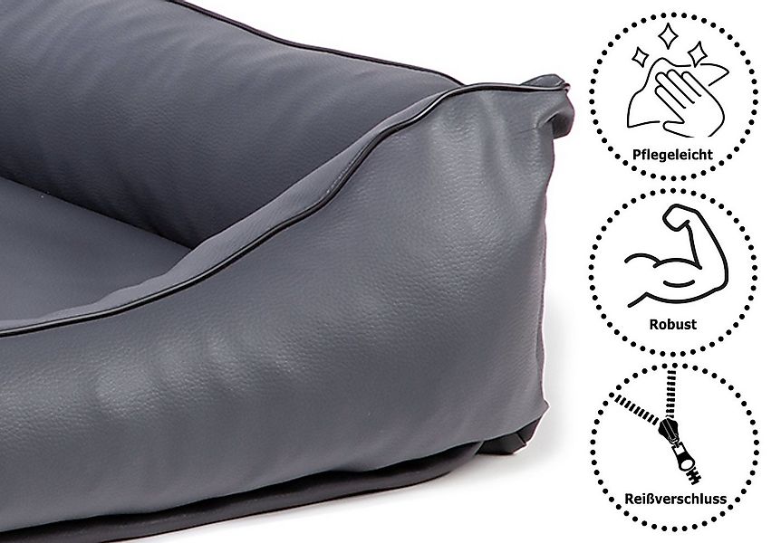 CopcoPet Tierbett Paco Hundebett Grau XXL - 125 x 90 cm Visco (orthopädisch günstig online kaufen