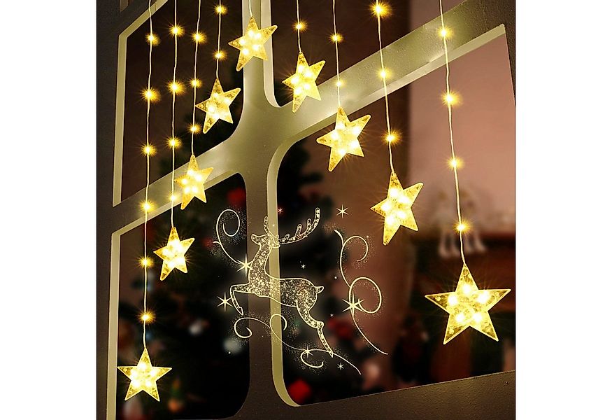 Elegear LED-Lichterkette Weihnachtsdeko Fenster Stern, beleuchtete Weihnach günstig online kaufen