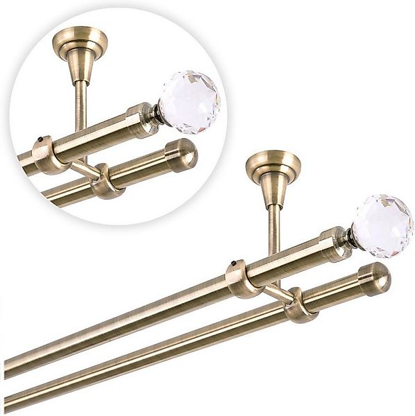MDEKOR Gardinenstange, 2-läufig, kürzbar, Deckenmontage, Gardinenstange Vor günstig online kaufen