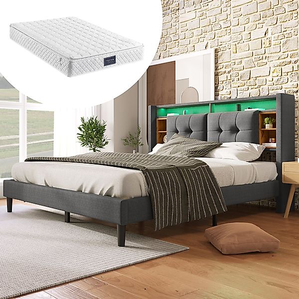 Ulife Polsterbett Doppelbett mit LED-Beleuchtung (Packung, günstig online kaufen