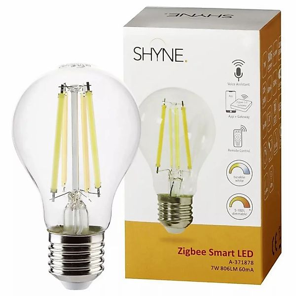 SHYNE | Smartes ZigBee LED Filament Lampe ersetzt 60W E27 Birne - A60 7W 80 günstig online kaufen