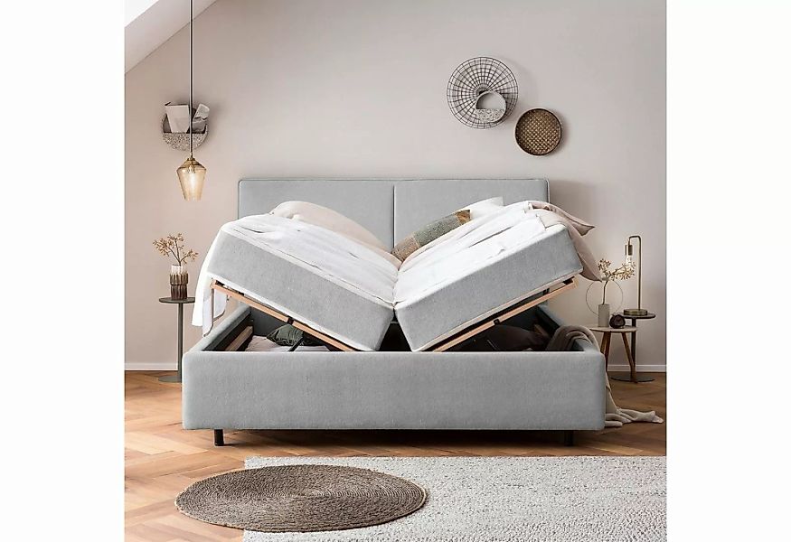 BettCo Stauraumbett Bari (in Grau Teddystoff, 160 x 200 cm), Bettkasten XXL günstig online kaufen