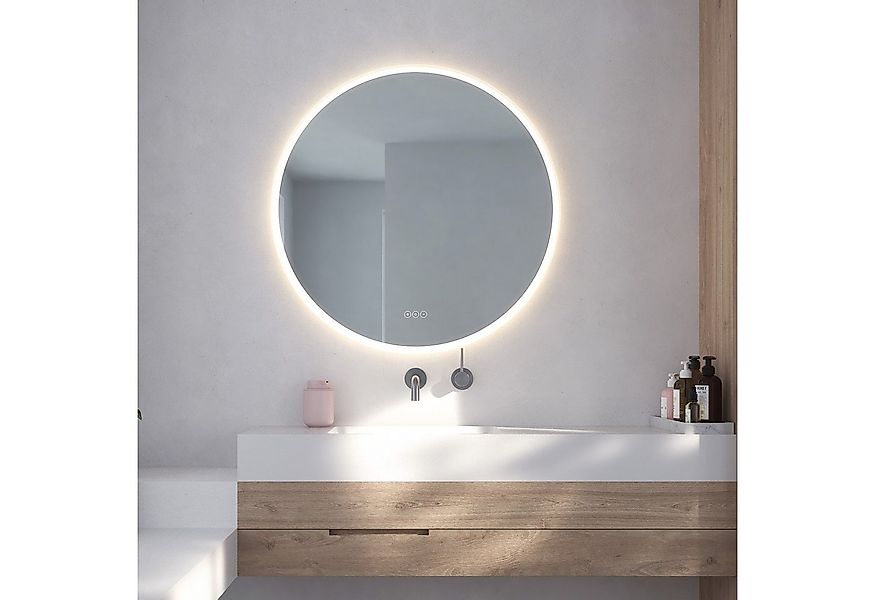 Loevschall Badspiegel Aalborg LED energiesparender Spiegel, rund, Touchsteu günstig online kaufen