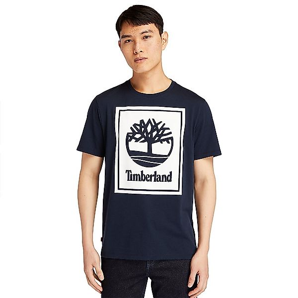 Timberland Stack Logo Regular Kurzärmeliges T-shirt L Dark Sapphire / White günstig online kaufen
